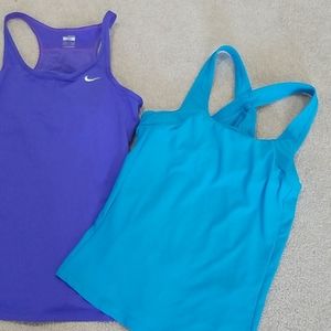 Medium work out tanks, nike and off brand